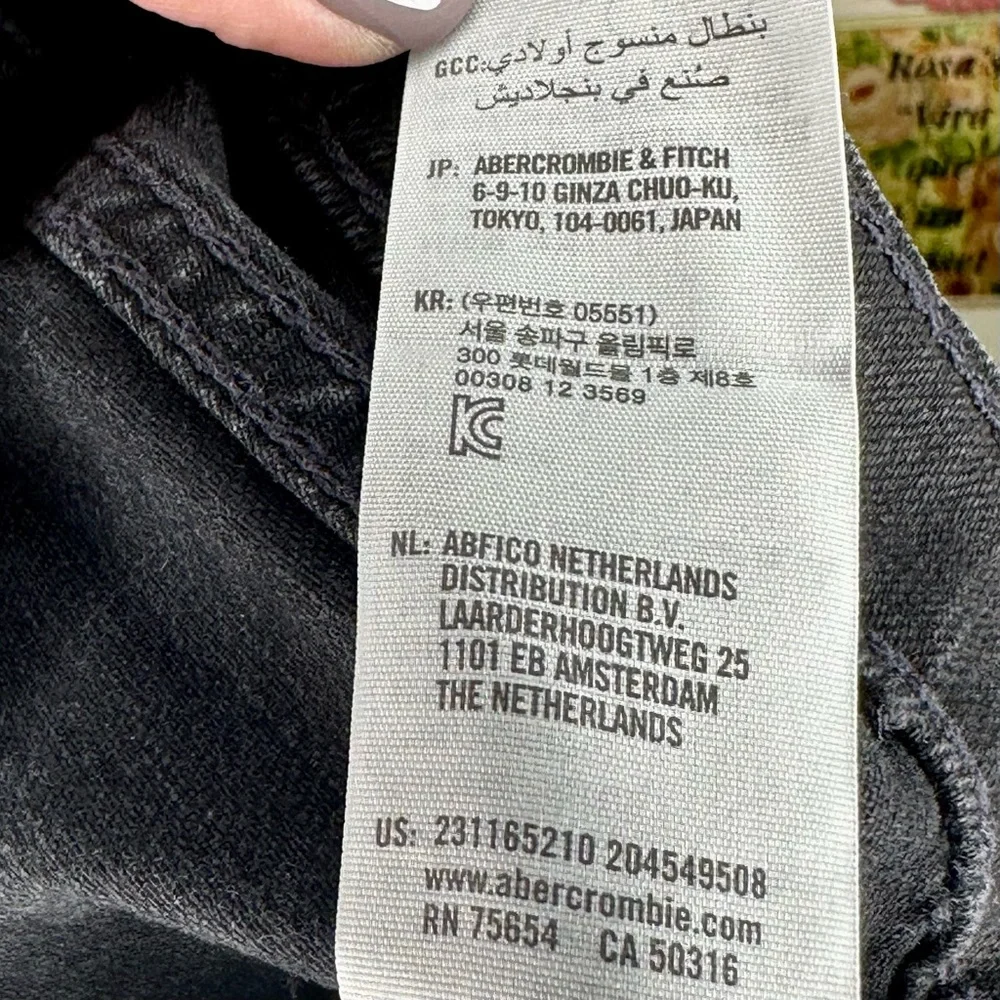 NWT Abercrombie Kids Straight Boot Leg w/Adjustable Waistband Black Jeans 15/16